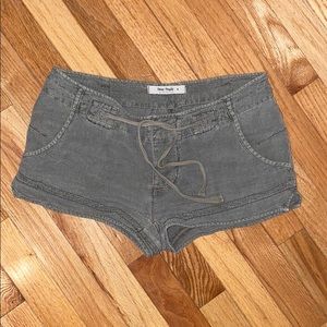 Free people olive green linen and cotton shorts